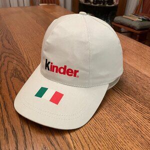 Kinder with Italian Flag White Hook and Loop Baseball Hat Cap by Pea Spa